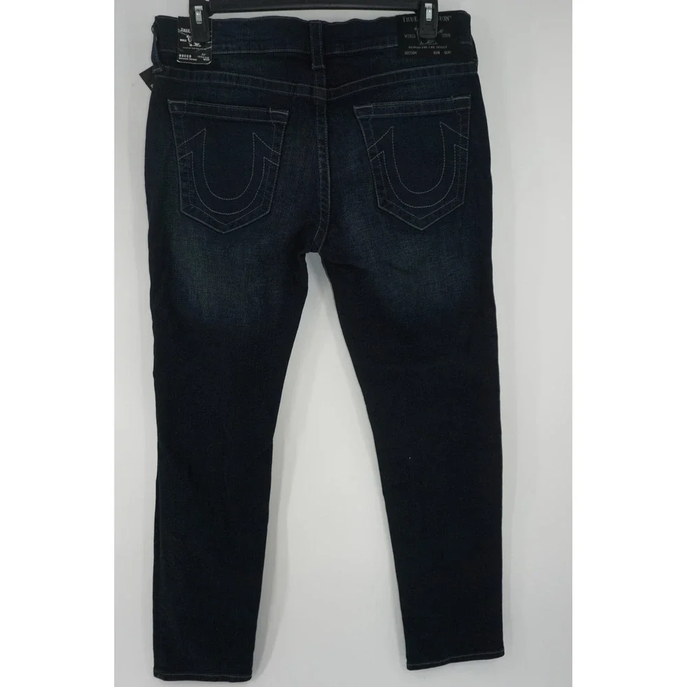True Religion Jeans Blue Rocco Relaxed Skinny Dark Wash Stretch Men's 34x32 NWT